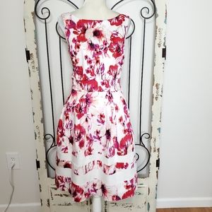 White House Black Market print dress size 14